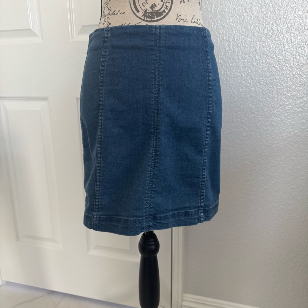 Free people Denim Blue Skirt 1